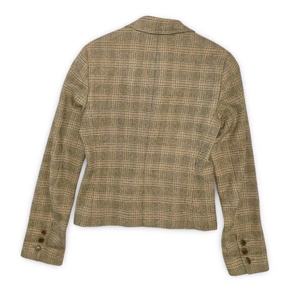 Theory Wool Plaid Blazer Jacket Size 6 | Cropped Preppy Y2K Fall - Picture 5 of 12